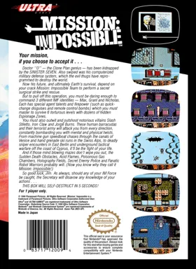 Mission - Impossible (USA) box cover back